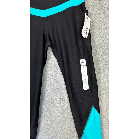 Xersion Women's Cycling High Compression Leggings Black Turquoise Small NWT's. - Picture 5 of 8